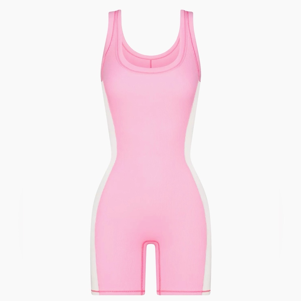 SKIMS Cotton Rib Romper - Bubblegum Multi